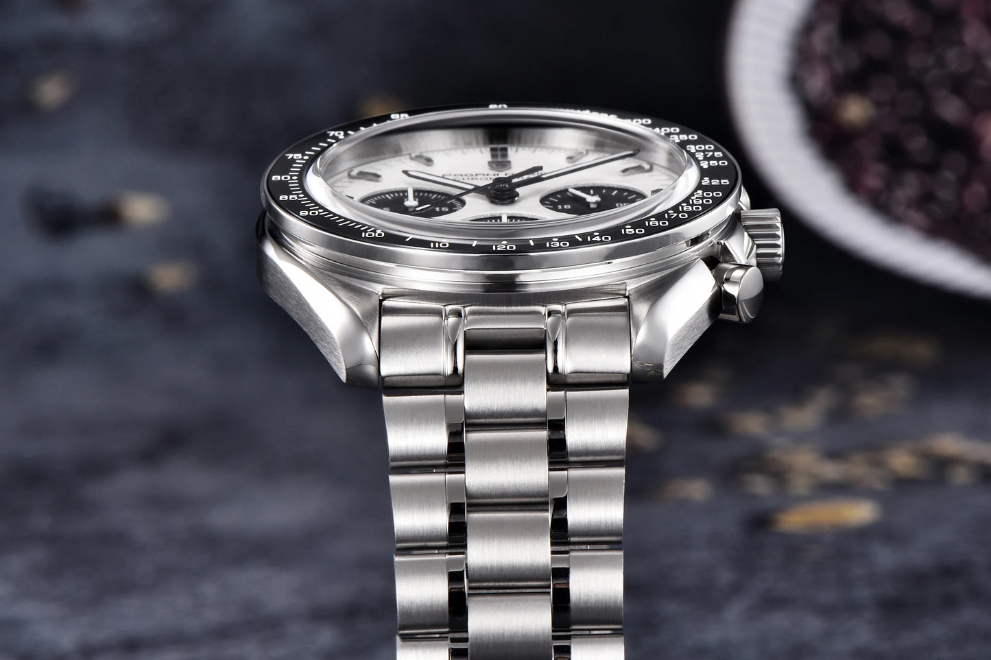 PAGANI DESIGN 2026 New Meteorite pattern dial Luxury Quartz Watch For Men Speed Sport Chronograph AR Sapphire crystal Wristwatch