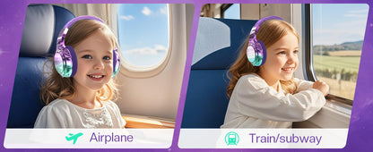 Gradient Kids Bluetooth Headphones Over Ear Girls Wireless Headphones With Mic Foldable Lightweight Headset Forfor School Travel