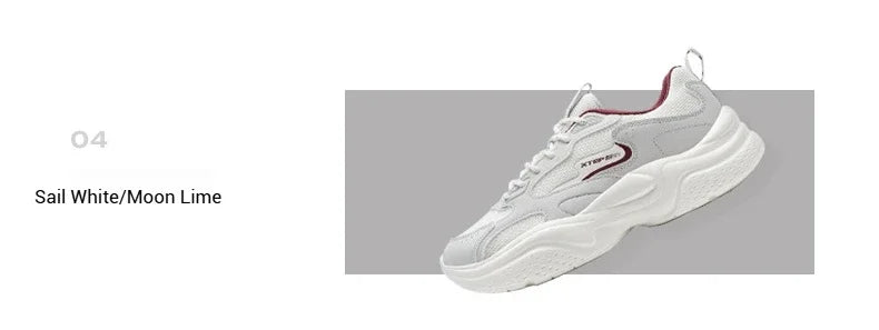 Sapatos casuais Xtep para homem: novidade de verão, em malha respirável, sola grossa, com salto, leves, para jovens, sapatos desportivos de moda 875319320001