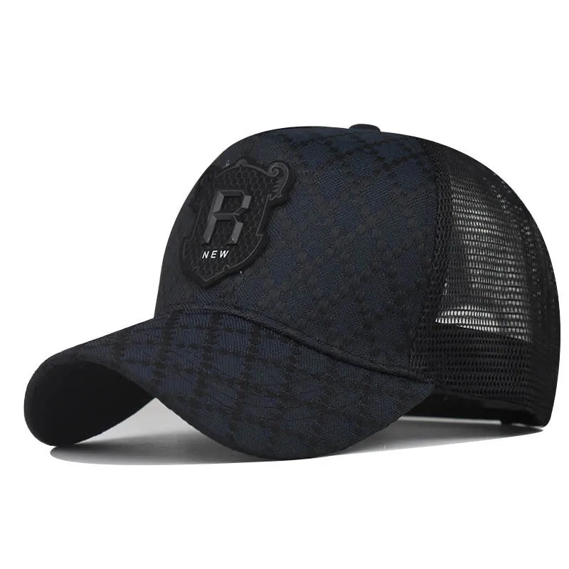 R Letter Icon Men's Baseball Cap for Male Summer Outdoor Adjustable Sports Hip Hop Hat Breathable Mesh Trucker Sunscreen Caps