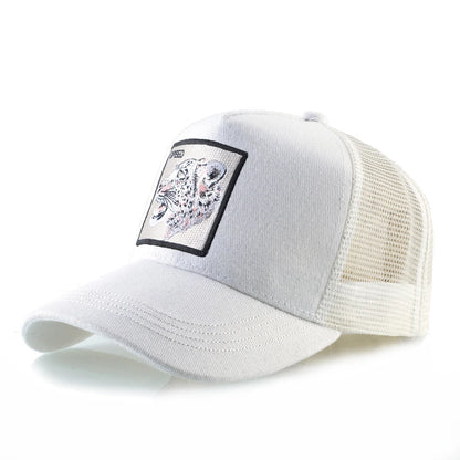 Gorras de camionero de moda con parche bordado de cabra. Gorra de béisbol Snapback «Four Seasons» para hombre y mujer, con visera ajustable.