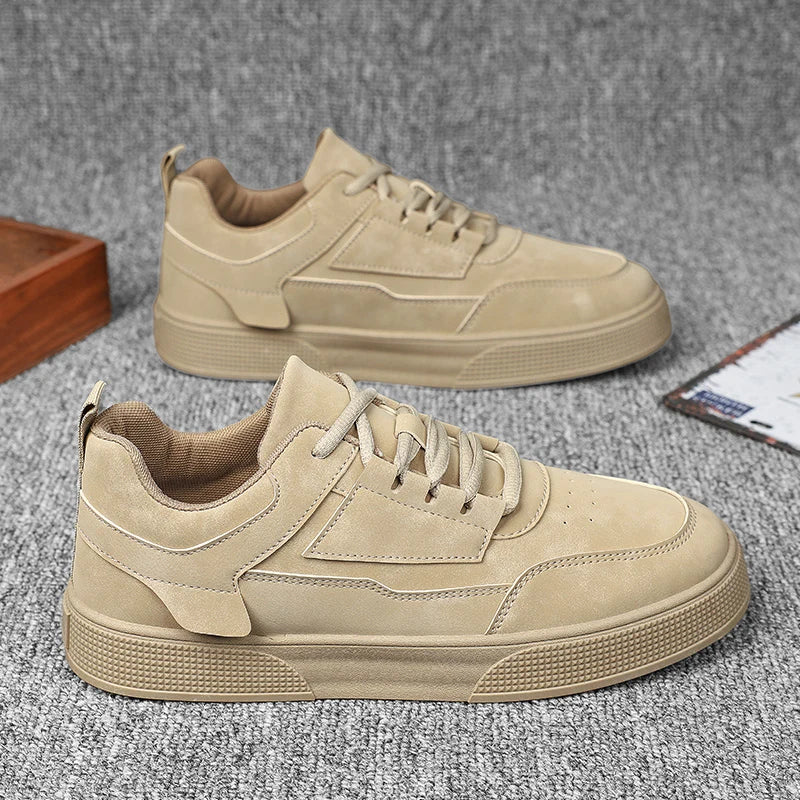 Leder-Freizeitsneaker für Herren – stilvolle Low-Top-Schnürschuhe für den Alltag und die Street-Fashion
