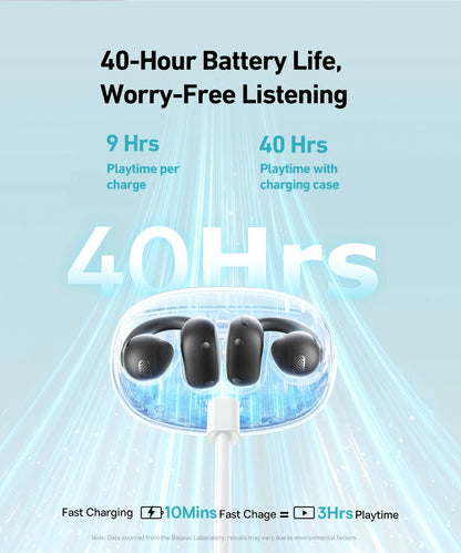 Baseus Bowie MC1 Ear Clip Wireless Earphones Bluetooth 5.4 Open-Ear Clip-On Sports Earbuds IP57 Waterproof AI Bass Ear Clip Headphones