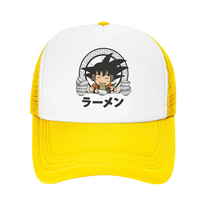 Goku Kid Ramen Dragon Ball Trucker Hat Men Women Vintage Anime Manga Hats Sports Cap Adjustable Polyester Baseball Caps Summer, Produit gaming premium Fraquane
