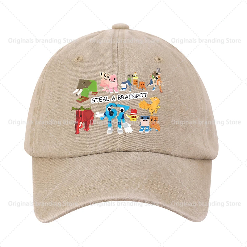 Steal A Brainrot 67 Children Baseball Cap Men Women Sun Hat New Adult Outdoor Sport Sunbonnet Retro Headgear Gift Hot Sales