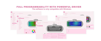 YUNZII C68 Pink 65% Hi-Fi Cute Cat Silicone Hot Swap NKRO  Ergonomic Wireless BT5.0/2.4G/Wired RGB Mechanical Gaming Keyboard