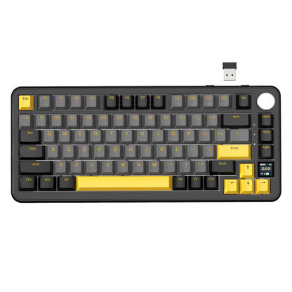 ATTACK SHARK X85 Pro 75% Mechanical Keyboard Wireless RGB Gaming Keyboard with Display Screen, Knob, Hot Swappable Gasket Mount, Bluetooth, 2.4GHz & Wired