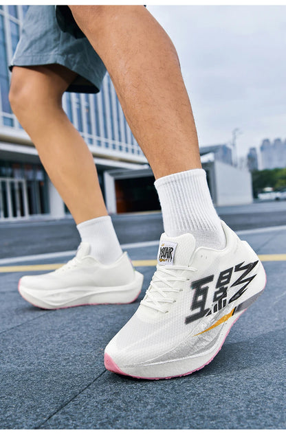Chaussures de course pour homme, sportives, semelle en carbone, spécialisées, respirantes, légères, pour femme, confortables, athlétiques, antidérapantes, pour marathon