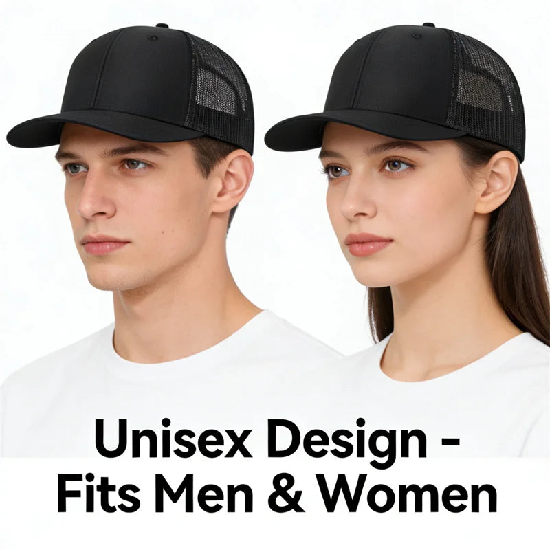 Cappellino da baseball classico in rete traspirante per donne, cappellino casual da camionista traspirante, cappellino unisex regolabile con chiusura a scatto, cappellino sportivo e dinamico da papà
