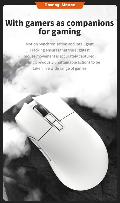 MOTOSPEED Darmoshark N3 Pro Wireless Gaming Mouse, Tri-Mode Bluetooth Gaming Mouse with PAW3395 Sensor, 8K Polling Rate, 26,000 DPI, Rechargeable Ergonomic Gaming Mouse