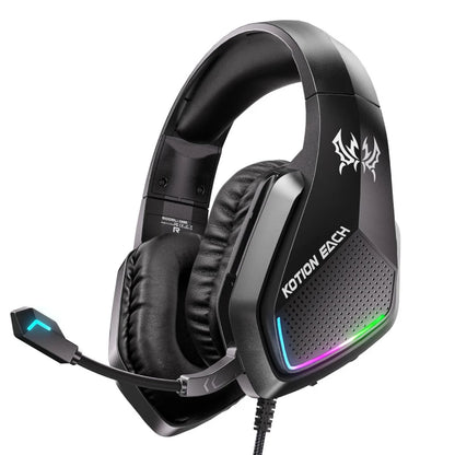 Casque de jeu filaire circum-auriculaire pour l'e-sport avec microphone, design léger pour un port confortable, équipé d'un haut-parleur puissant