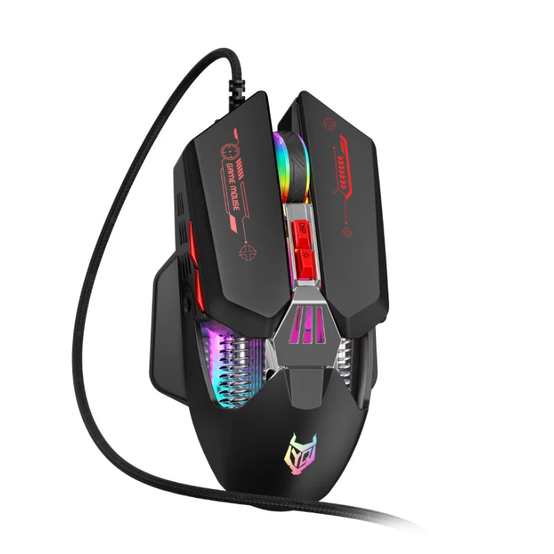 APAYADO T4 Wired Gaming Mouse 12800 DPI RGB Gaming Mouse with 1000Hz Polling Rate, Ultra-Light Cable, 60IPS Precision Mouse for PC & Laptop