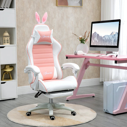 Vinsetto Gaming Chair Ergonomic Gamer Armchair with Lumbar Support, Adjustable Height, Reclining Backrest, Footrest & Comfortable Desk Chair