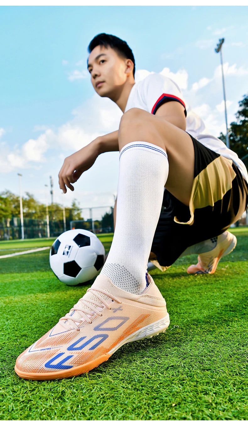 New Men Soccer Shoes Match Football Boots Sneakers Non-Slip Grass Cleats High-quality Futsal Indoor Hot-selling High-top Outdoor