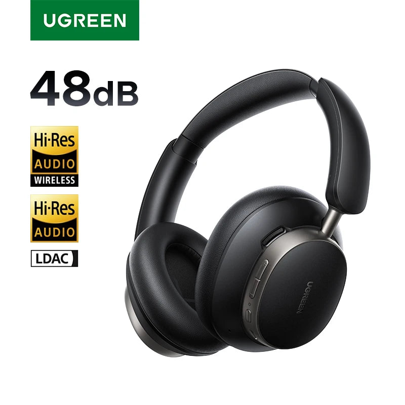 UGREEN Studio Pro 48dB ANC Wireless Headphones – Bluetooth 6.0 Hi-Res LDAC Over-Ear Headphones with 120H Playtime