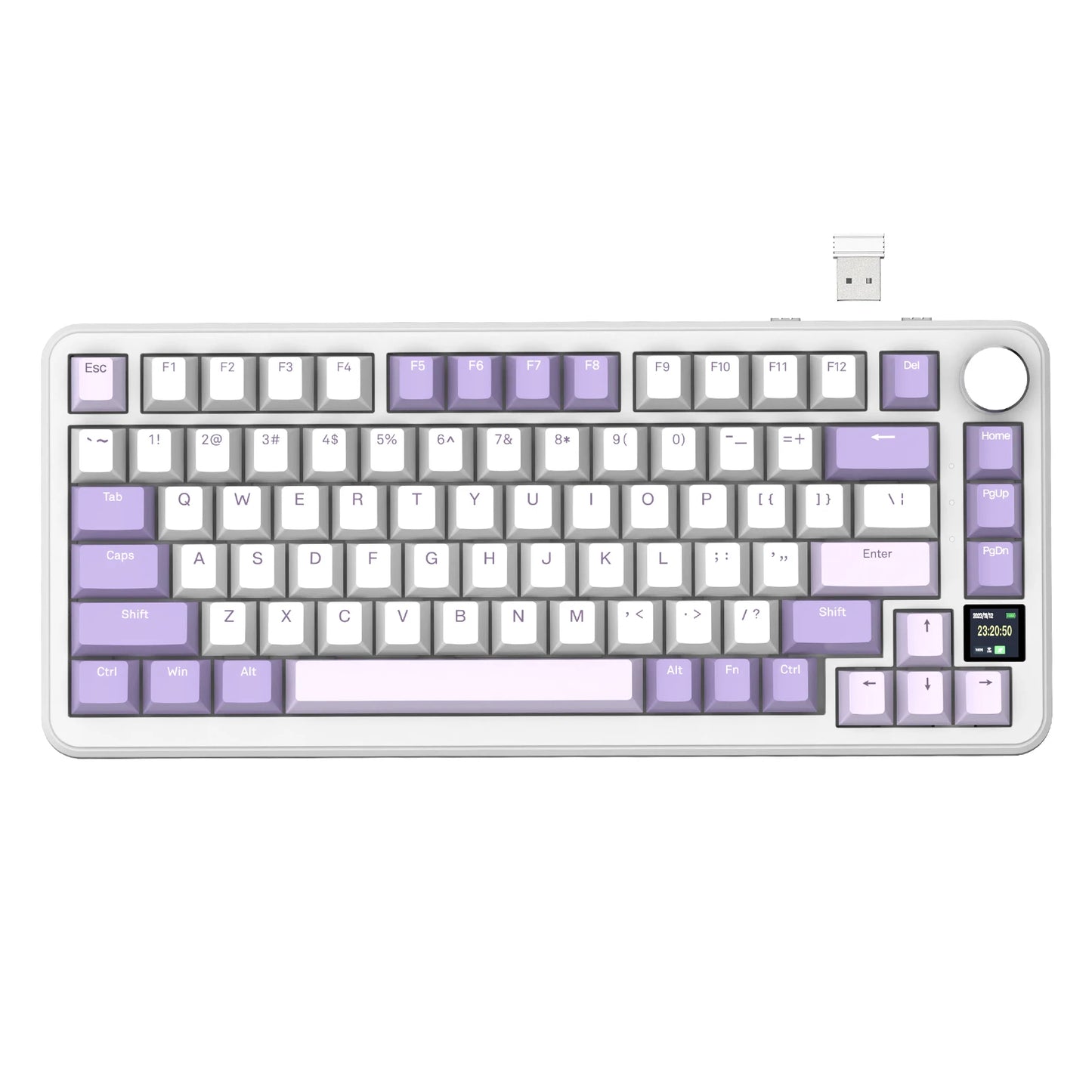 ATTACK SHARK X85 Pro 75% Mechanical Keyboard Wireless RGB Gaming Keyboard with Display Screen, Knob, Hot Swappable Gasket Mount, Bluetooth, 2.4GHz & Wired