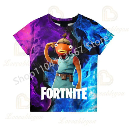 Dječja F-Fortnited majica Battle Game za odrasle, kratkih rukava, ljetna majica za tinejdžere i tinejdžerice