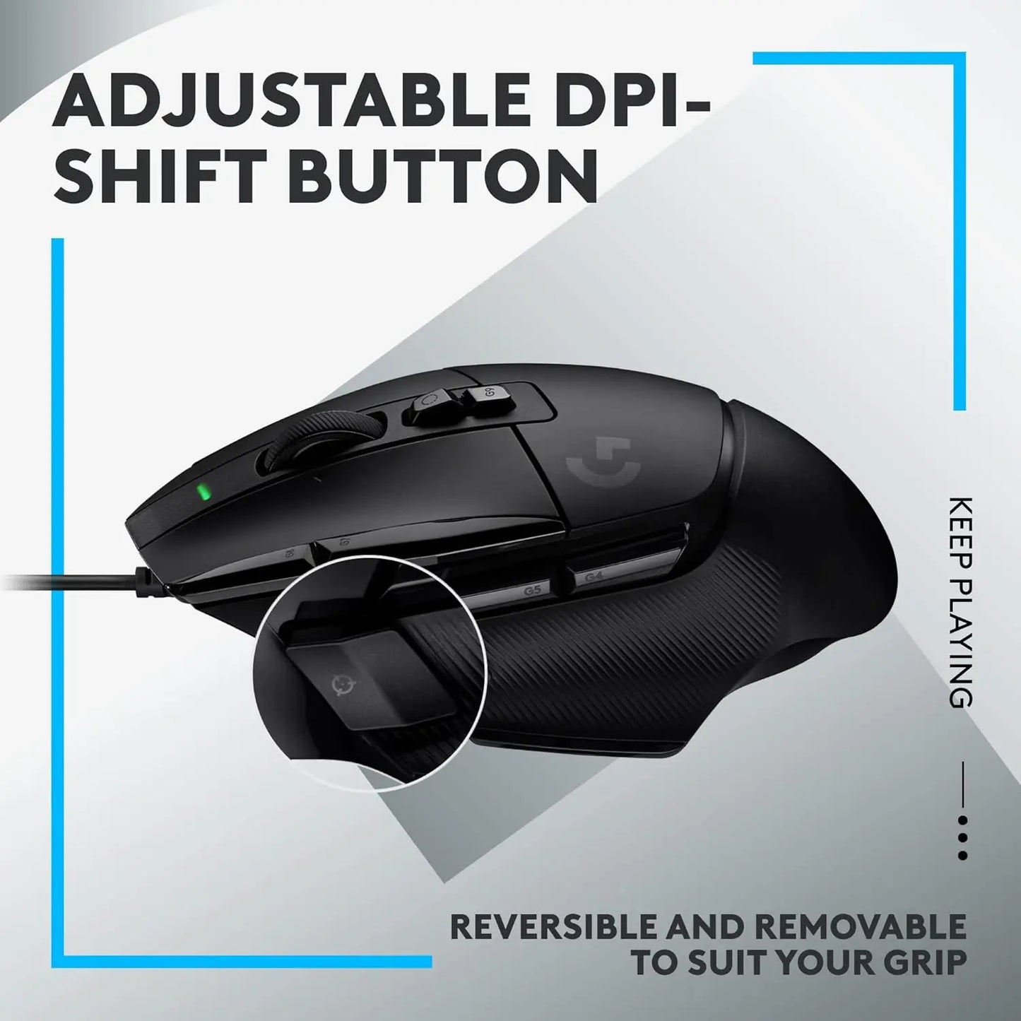 Logitech G502 X LIGHTSPEED Gaming Mouse Wireless, HERO 25K Sensor, LIGHTFORCE Hybrid Optical-Mechanical Switches, RGB Gaming Mouse for PC