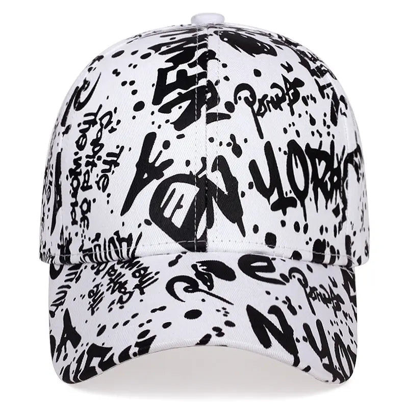 Unisex Letter Graffiti Print Baseball Caps Spring Autumn Outdoor Adjustable Casual Hats Sunscreen Hat