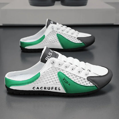 Chaussons mi-ouverts à semelle souple pour hommes, chaussures décontractées tendance d'été, baskets à semelle souple, Zapatos De Hombre, grande taille 48