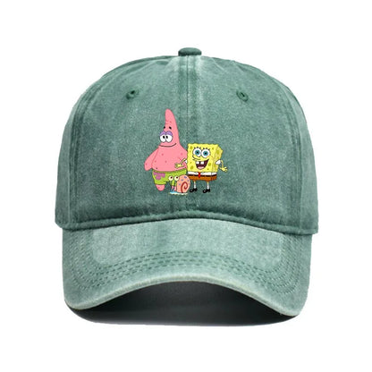 Fashion Cute SpongeBobs Baseball Cap Movie Cartoon Role Adult Men Women Sport Casual Sunshade Adjustable Anime Peaked Mesh Hat