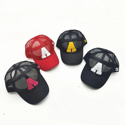 Summer autumn Kid Boy Cartoon Letter Embroidered Baseabll Caps Children Girls Outdoor Leisure Mesh Sport hats