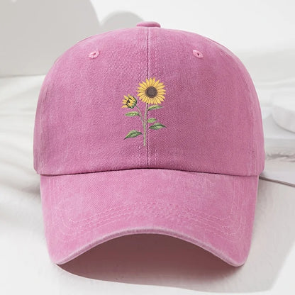 Retro Sunflower Pattern Baseball Hat Dad Hat, Suitable for Outdoor Sports, Fishing and Camping, Hiking Hat