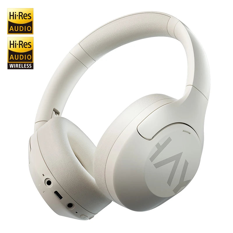 HAYLOU S30 Wireless Bluetooth 5.4 Headphones – 43dB Adaptive Noise Cancelling Over-Ear Headphones, 40mm Driver, 80H Playtime Hi-Res ANC Headset with Microphone