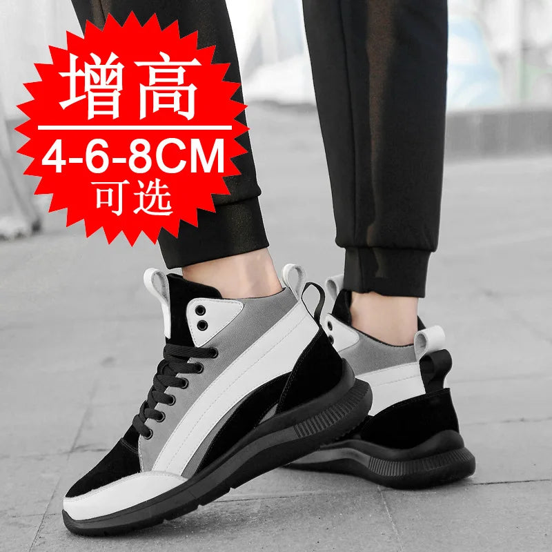 Buty podwyższające z wysoką cholewką – obuwie podwyższające – wkładki podwyższające dla mężczyzn 6 cm, 8 cm, 10 cm – trampki