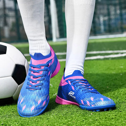 Ghete de fotbal pentru bărbați, de înaltă calitate, crampoane pentru meci, model popular pentru interior și exterior, teren cu iarbă, futsal, ghete high-top antiderapante