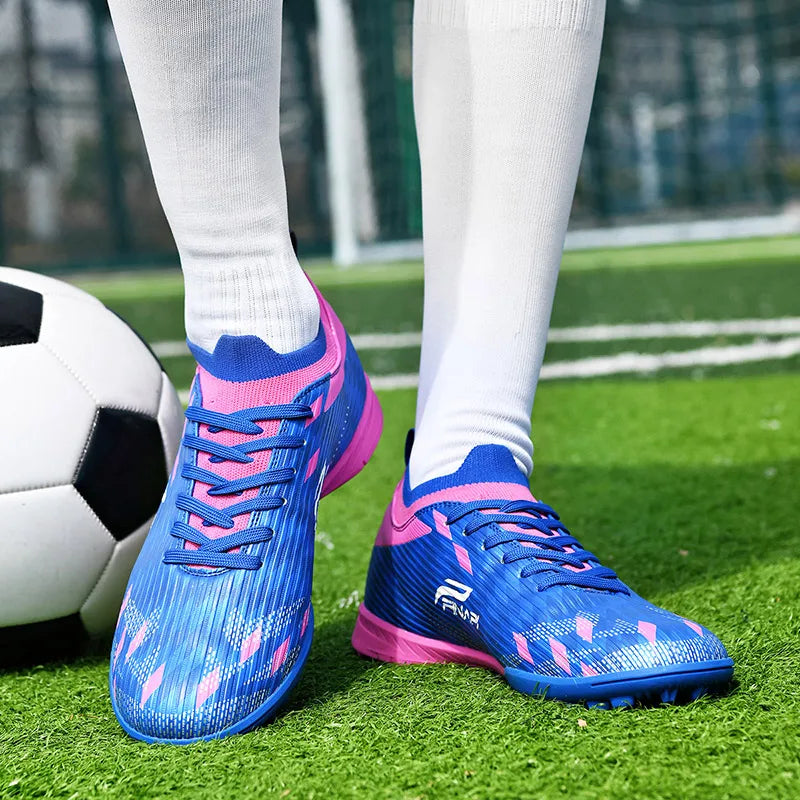 Ghete de fotbal pentru bărbați, de înaltă calitate, crampoane pentru meci, model popular pentru interior și exterior, teren cu iarbă, futsal, ghete high-top antiderapante