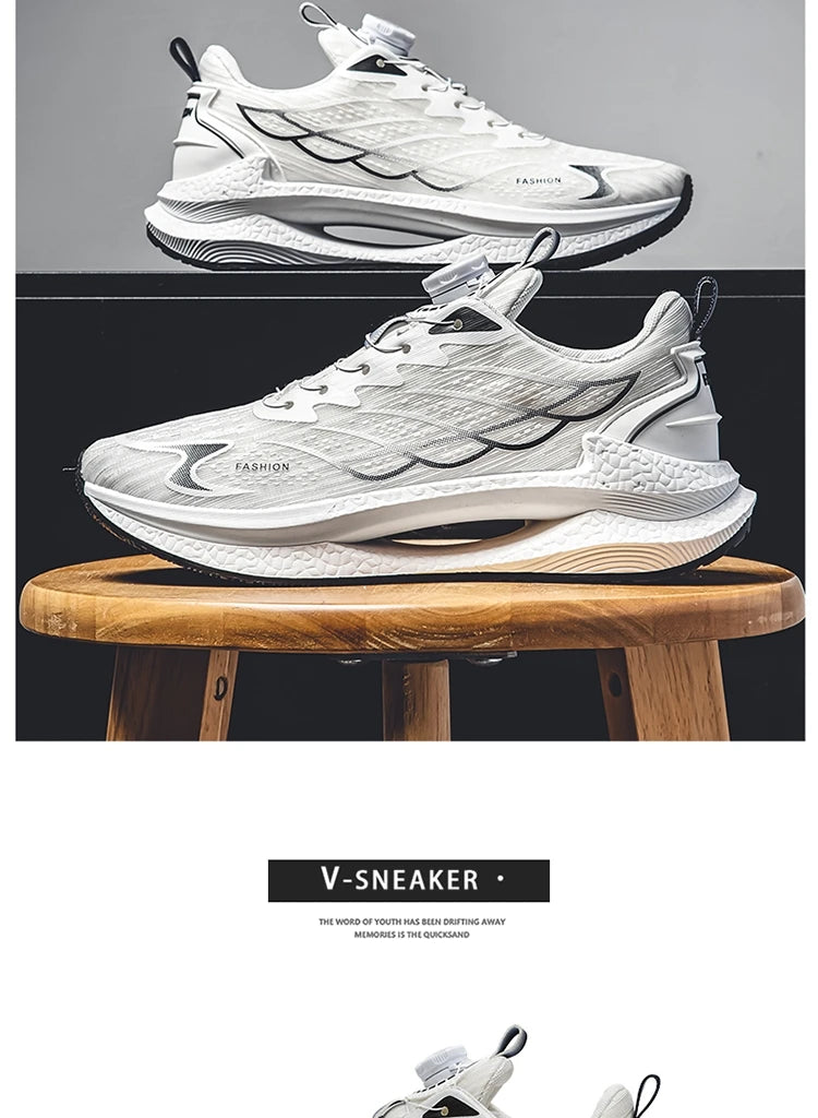 Zapatillas deportivas informales de verano transpirables para hombre, nuevas zapatillas de running de malla transpirable, modernas y versátiles, con hebilla giratoria, adecuadas para deportes al aire libre y para el día a día