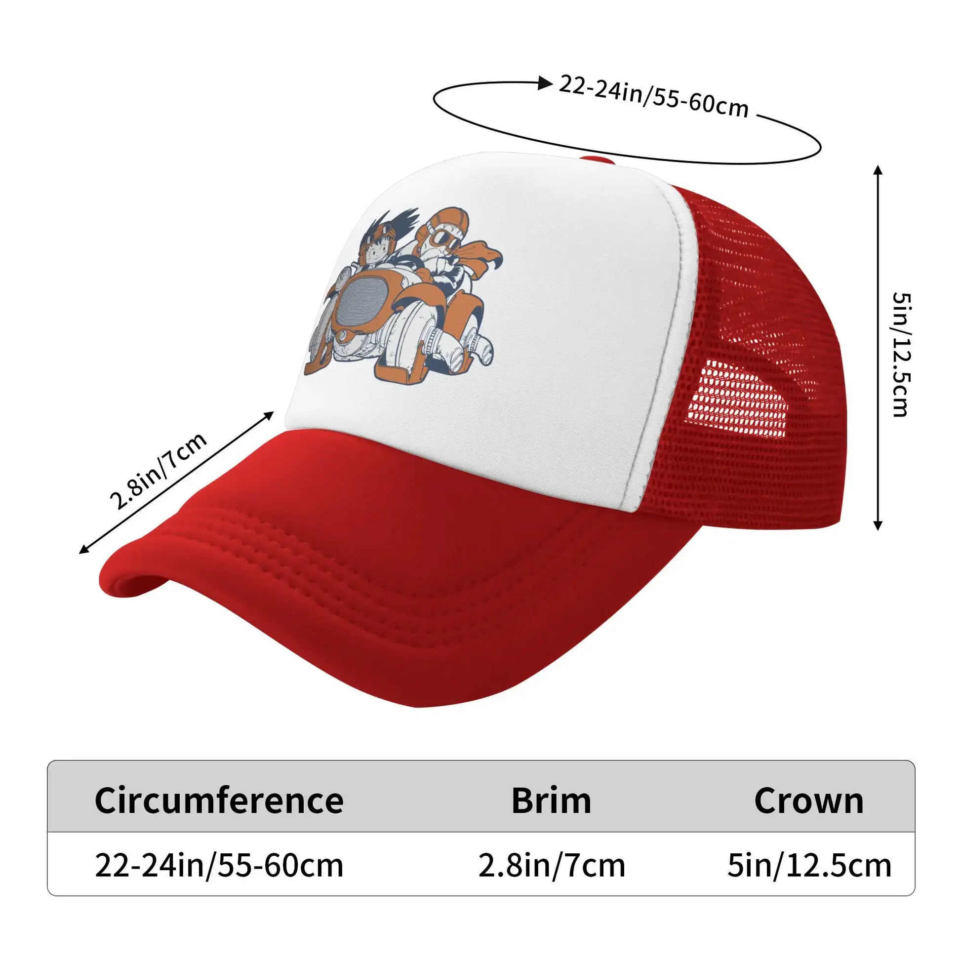 Goku Muten Roshi Dragon Ball Z Baseball Caps Sport Sun Hat Anime DBZ Hats Breathable Polyester Trucker Cap Summer Trucker Caps, Produit gaming premium Fraquane