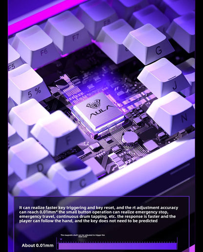AULA HERO 84 HE Wired Mechanical Keyboard Music Rhythm RGB Gaming Keyboard 8K Return Magnetic Switch High Performance Keyboard