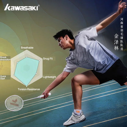 Retro Design Badminton Shoes Kawasaki Original Anti-Torsion Carbon Sheet Professional Sports Table Tennis Shoes C32016
