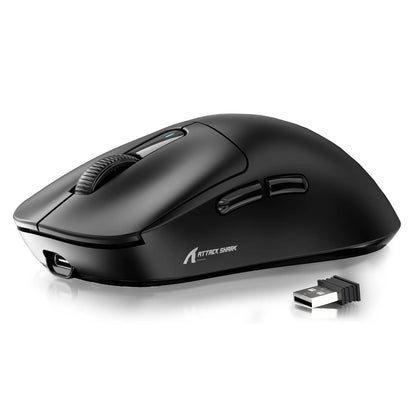 ATTACK SHARK X3 Wireless Gaming Mouse, Ultra-Light 49g Ergonomic Gaming Mouse with PAW3395 Sensor, Tri-Mode Bluetooth/2.4G/USB, 26K DPI Programmable Mouse