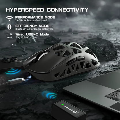ATTACK SHARK R2 Gaming Mouse Magnesium Alloy, PAW3950 Sensor, Tri-Mode Wireless, 42000 DPI, 8000Hz, 45g Ultralight Gaming Mouse