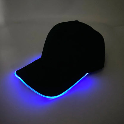Cappello per adulti con LED e fibra ottica, cappellino alla moda, cappello di tendenza per discoteca, concerti, balli in maschera, eventi all’aperto e divertimento, cappello rap estivo