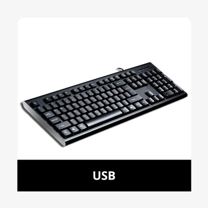 Q9 Wired USB Keyboard 104-Key Business Office Keyboard for Desktop & Laptop, Full-Size Wired USB Keyboard for Home, Office & Windows/Mac