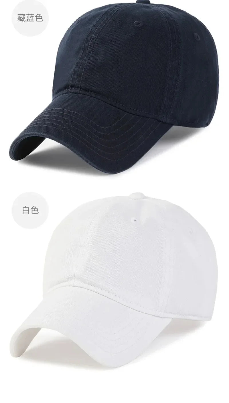 New Solid Color Big Size 63cm Soft Cotton Baseball Caps Men Classic Plus Snapback Cap Ladies High Quality Golf Sun Hat  59-62cm