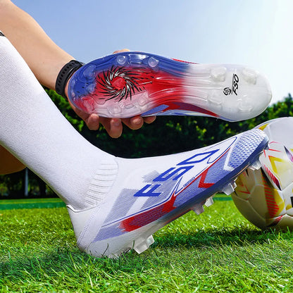 Nouvelles chaussures de football pour hommes, crampons pour terrain en herbe, de haute qualité, antidérapantes, légères, mi-hautes, pour les matchs en extérieur, chaussures de sport, très vendues pour l'entraînement.