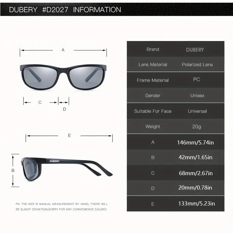DUBERY Polarized UV400 Protection Sunglasses For Men And Women 10 Colors Model 2027