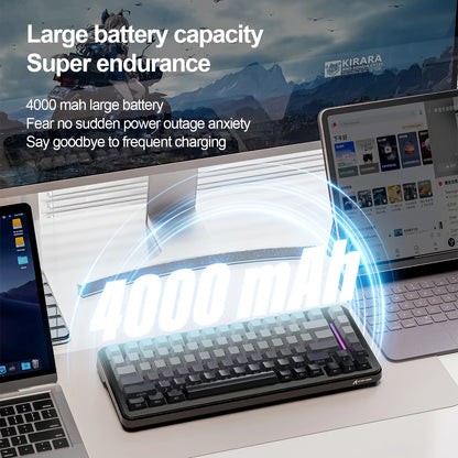 ATTACK SHARK M86 Wireless Mechanical Keyboard 75% Tri-Mode RGB Hot-Swappable Mechanical Keyboard with Side-Printed PBT Keycaps & 4000mAh Battery