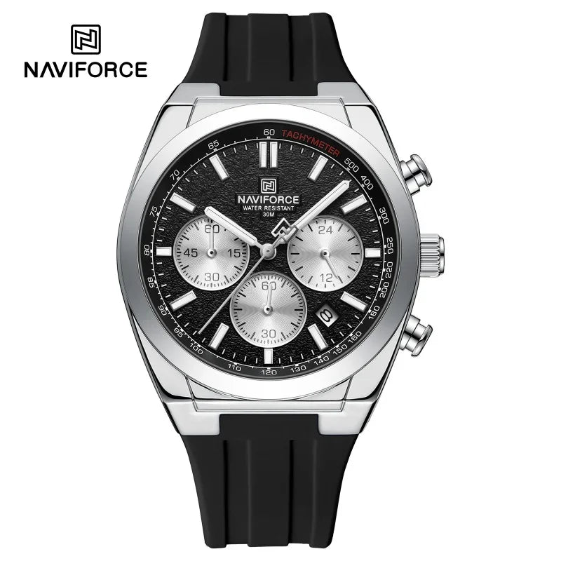 Ανδρικό ρολόι χειρός NAVIFORCE – Πολυτελές και σπορ στυλ, μηχανισμός χαλαζία, ένδειξη 24 ωρών, παράθυρο ημερομηνίας, χρονογράφος, αδιάβροχο – Ιδέα για δώρο για άνδρες