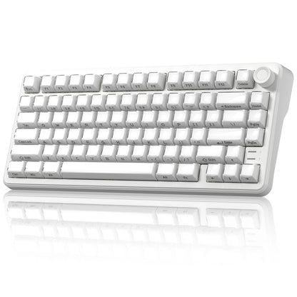 Womier L75 White Crystal Wireless Gaming Keyboard Tri-Modes Hot-Swappable Customized RGB Backlight Mechanical Keyboard Gasket