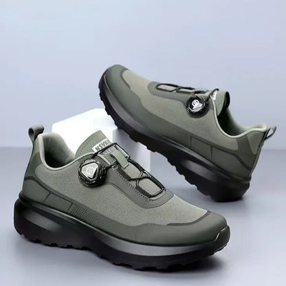Zapatillas deportivas nuevas para hombre con botón giratorio, de plataforma, para conducir, para caminar, para actividades al aire libre, resistentes al desgaste, para correr y para deporte, talla grande