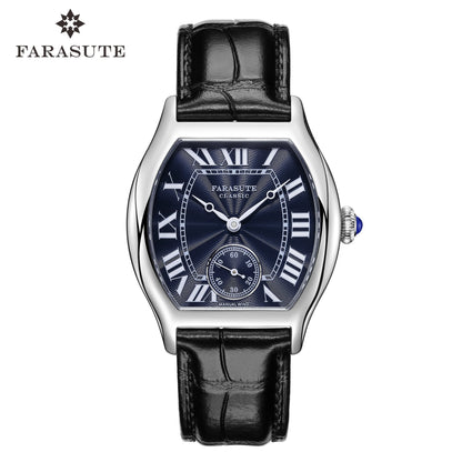 FARASUTE 36mm Retro Hangzhou Customized Manual Mechanical Movement Wristwatches Sapphire 5Bar Waterproof Watch Men reloj hombre
