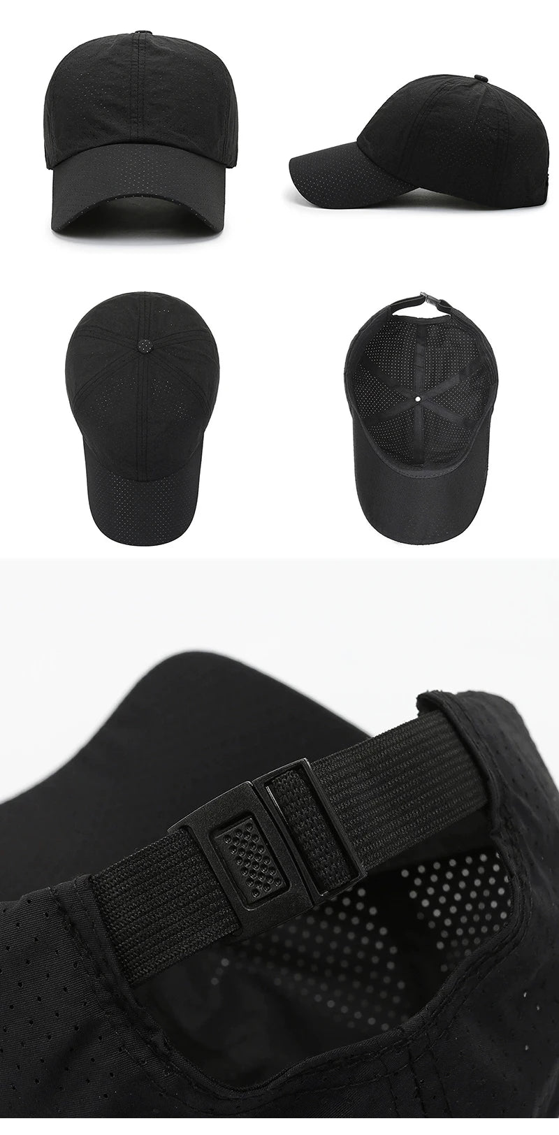 Mesh Quick Dry Cap – Herre-løbe- og sportsbaseballkasket – Dame-golf- og tennis-kasket – Udendørs jogging-kasket – Åndbar solhat