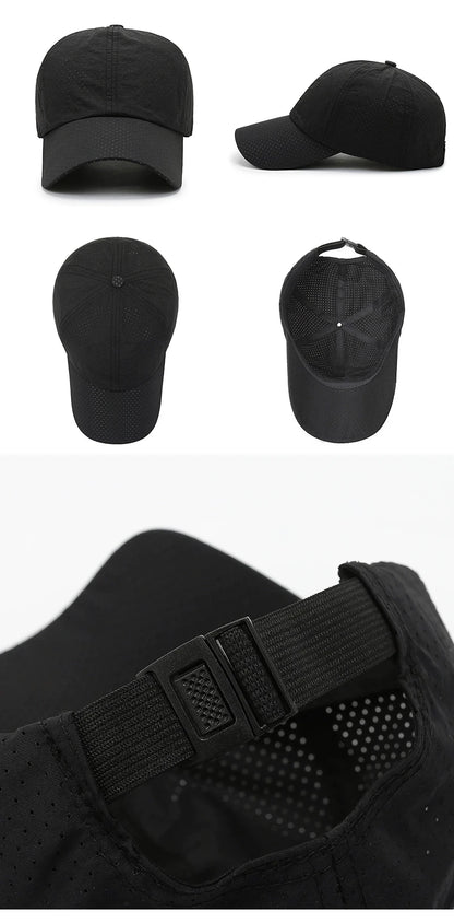 Mesh Quick Dry Cap – Herre-løbe- og sportsbaseballkasket – Dame-golf- og tennis-kasket – Udendørs jogging-kasket – Åndbar solhat