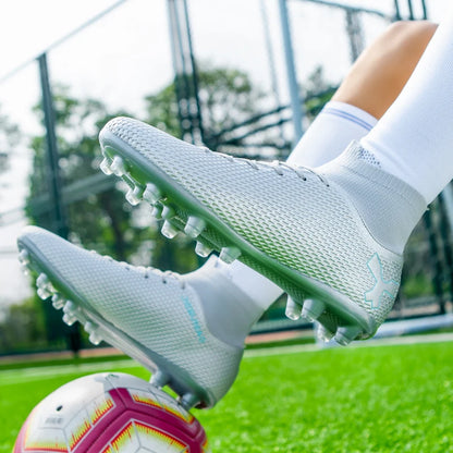 New Unisex Long Spike Football Boots Men Broken Nail Soccer Shoes AG/TF Training Soccer Cleats Sneakers Non-Slip Ankle Shoes
